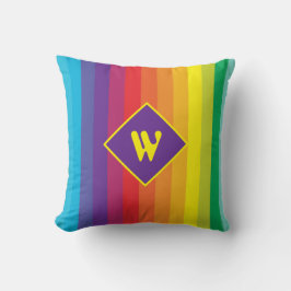Almofada Decora Kei Bold Rainbow Striped Monogram