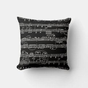 Almofada decoração-artigo preto música-temático