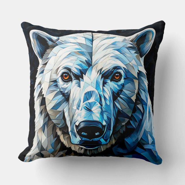 Almofada Decoração Artística de Casa com Animal Urso Polar  (Frente)