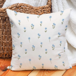 Almofada Decoração Boho Floral Azul Cottagecore