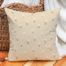 Almofada Decoração Boho Floral Delicado Cottagecore Neutro
