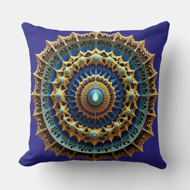 Almofada Decoração Boho Mandala Ornamentada 2 (Frente)