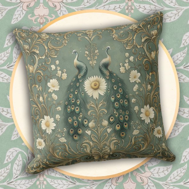 Almofada Decoração Caprichosa de Pavão (Criador carregado)