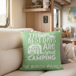 Almofada Decoração de Acampamento Nome da Família