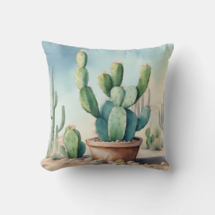 Almofada Decoração de Aquarela de Jardim Vegetal Potente