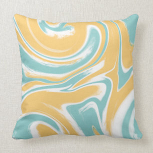 Almofada Decoração de Arte Raiva de Mostarda Teal