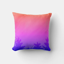 Almofada Decoração de árvores com gradiente de laranja roxo