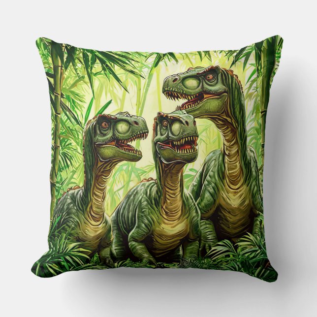 Almofada 🦖😈 Decoração de Aventura com Dinossauros de Dese (Frente)