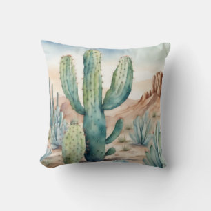 Almofada Decoração de Beleza Básica excelente Aquarela Cact