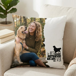 Almofada Decoração de casa com foto de mãe do Golden Retrie