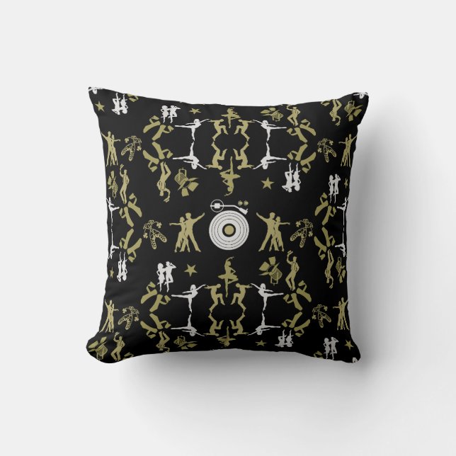 Almofada Decoração de Casa com Padrão de Dançarino de Ouro (Frente)
