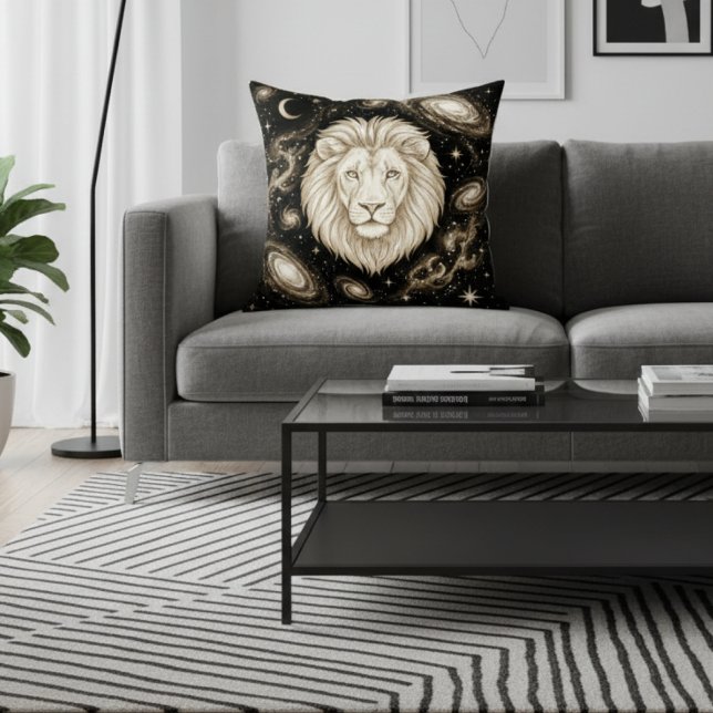 Almofada Decoração de Casa Galáxia Leão Zodíaco Celestial (Criador carregado)