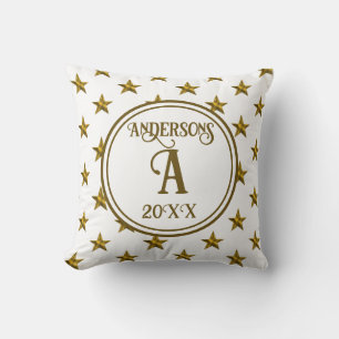 Almofada Decoração de Casa Monograma Estrela Lembrança de C
