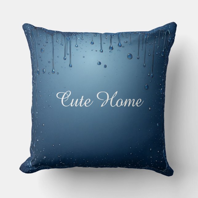 Almofada Decoração de Casa Nome Personalizado Azul Aconcheg (Frente)