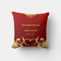 Decoração de Casal de Noivos Cisne Dourado Vermelh