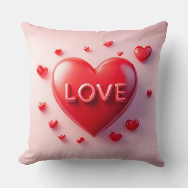 Almofada ❤️ Decoração de Coração Romântico para Quarto de D (Frente)