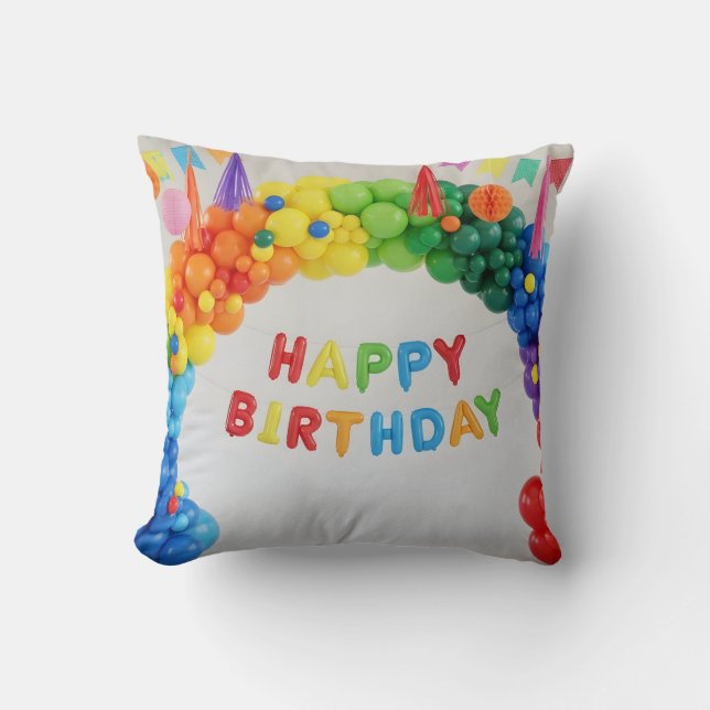 Almofada Decoração de feliz aniversário (Frente)
