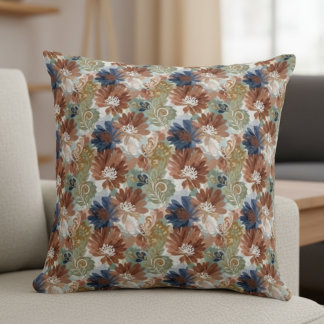 Almofada Decoração de Flor Silvestre Terrosa Jardim Botânic