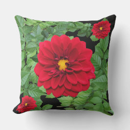 Almofada Decoração de flores vermelhas