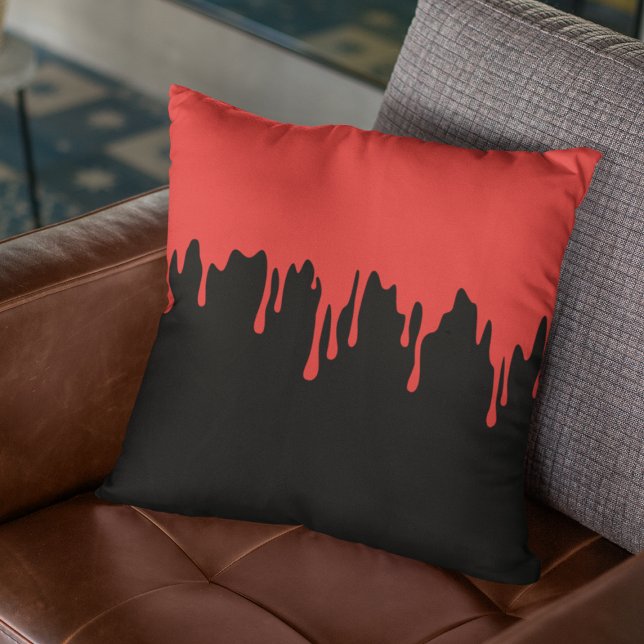 Almofada Decoração de Halloween Vermelho Sangue Pingando (Halloween Decor Red Blood Dripping Throw Pillow
)