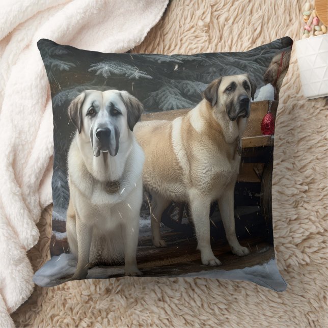 Almofada Decoração de Natal Anatolian Shepherd Snowy Sleigh (Cobertor)
