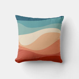Almofada decoração de ondas coloridas do estilo retrô