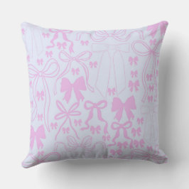 Almofada Decoração de quarto de meninas Coquette Rosa Laço