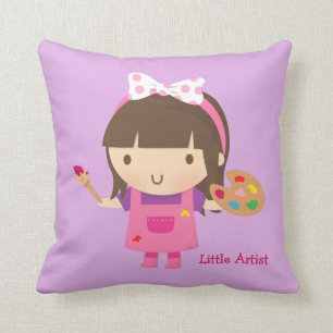 Almofada Decoração de quarto para meninas artistas pintoras