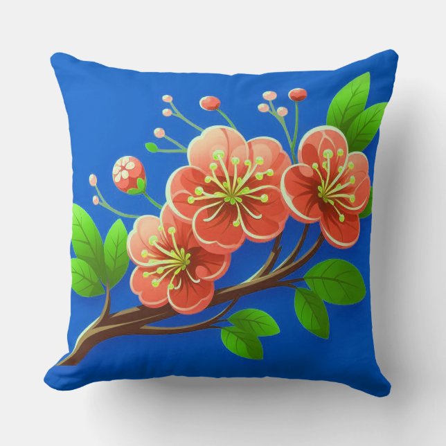Almofada 🌸 Decoração de Sala com Flores Rosa 🌸 (Frente)