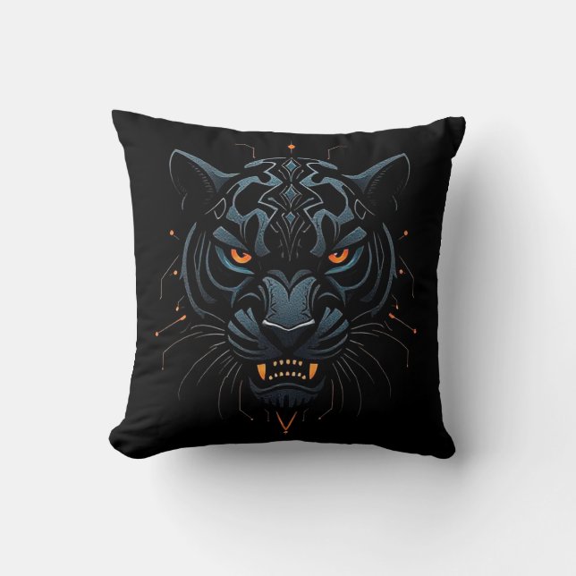 Almofada 🐆 Decoração de Sala de Tema Pantera Negra 🐆 (Frente)