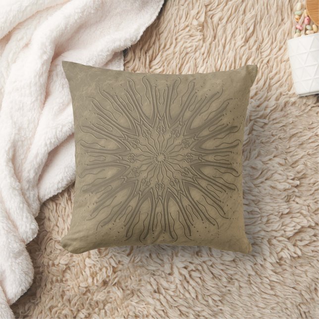 Almofada Decoração de sunburst mandala em estilo orgânico d (Cobertor)