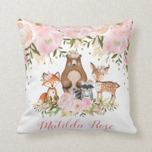 Almofada Decoração do berçário da menina da floresta do