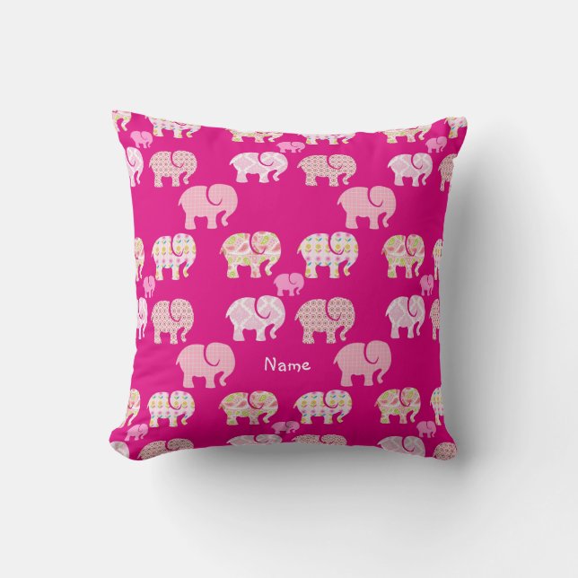 Almofada Decoração do Enfermeiro Chamado Elefante Rosa pers (Frente)