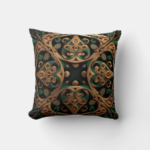 Almofada Decoração do padrão de Xadrez Ornamental de Bronze