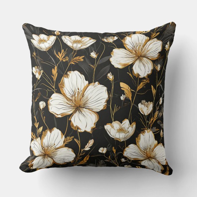 Almofada 🤍 Decoração Floral Branca Para Quarto e Presente  (Frente)