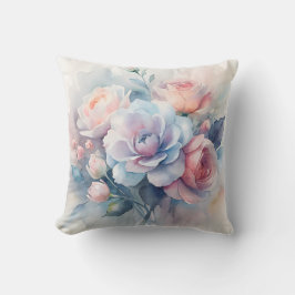 Almofada Decoração Floral em Aquarela Suave