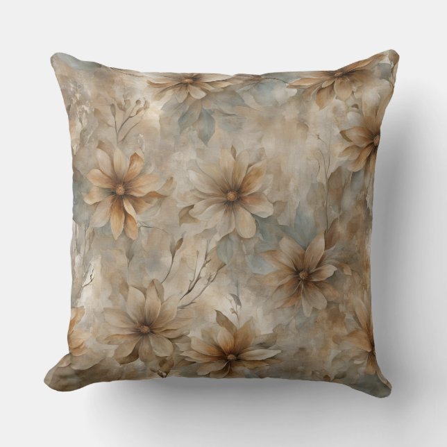 Almofada Decoração Floral Terrosa (Frente)