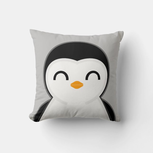 Almofada decoração infantil personalizada do Pinguim para c (Frente)