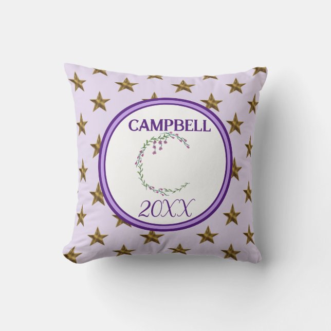 Almofada Decoração inicial da natureza floral inicial do St (Frente)