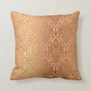 Almofada Decoração luxuosa real do damasco Dourado do ros