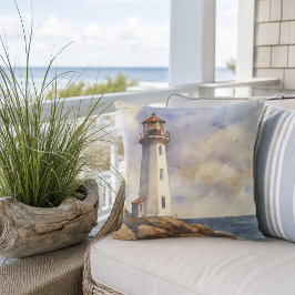 Almofada Decoração Náutica de Farol Costeiro para Casa