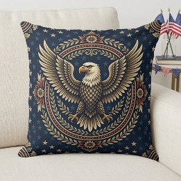 Almofada Decoração Patriótica Americana Rústica Vintage Águ