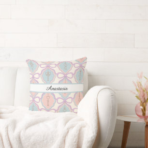 Almofada Decoração Personalizada Pastel Menina Rosa Azul