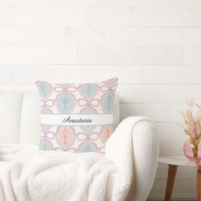 Almofada Decoração Personalizada Pastel Menina Rosa Azul (Sofá)