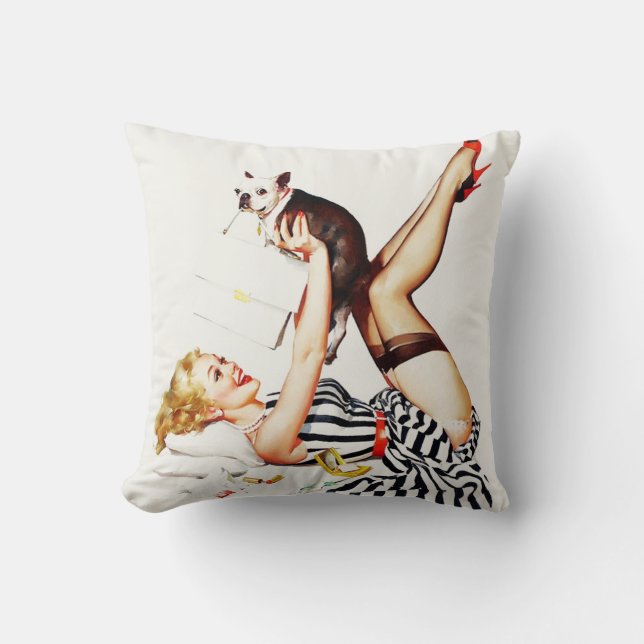Almofada Decoração retro do pinup (Frente)