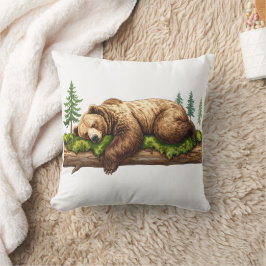 Almofada Decoração Rústica de Cabana na Floresta com Urso P