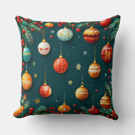 Almofada Decorações Festivas de Natal com Ornamentos