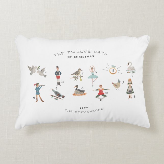 Almofada Decorativa 12 dias de natal de guardiã personalizada (Frente)