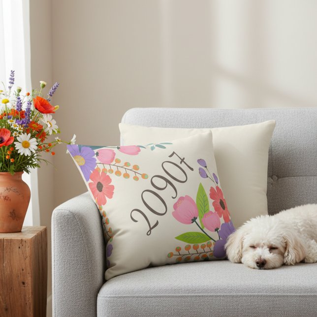 Almofada Decorativa 16x16 Localização de CEP Rústi (Rustic 16x16 pillow for couch.)