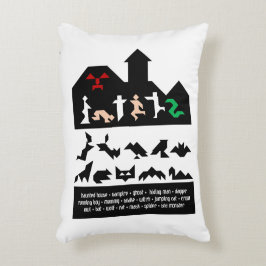 Almofada Decorativa 18 imagens de Halloween Tangram